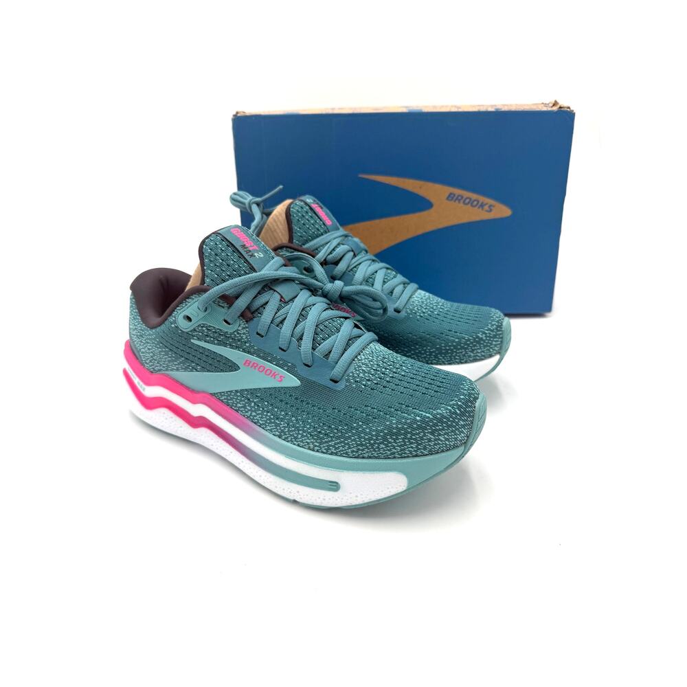 NEW Brooks Women's Ghost Max 2 Sneakers - Storm Blue/Knockout Pink/Aqua - Sz 6
